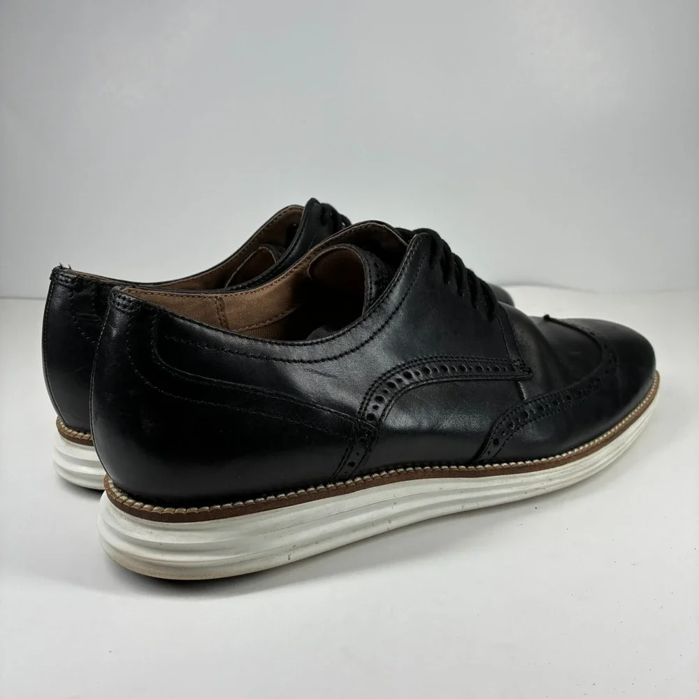 Cole Haan OriginalGrand Men's US 11M Black Leather Wingtip Oxford Shoes C26469